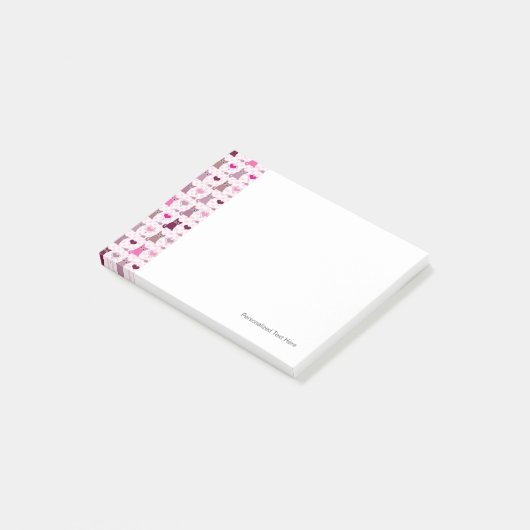 Niedliches Kätzchenmädchenmuster Post-it Klebezettel (angewinkelt)