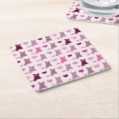 Niedliches Kätzchenmädchenmuster Rechteckiger Pappuntersetzer (angewinkelt)