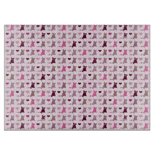 Niedliches Kätzchenmädchenmuster Schneidebrett (Vorderseite)