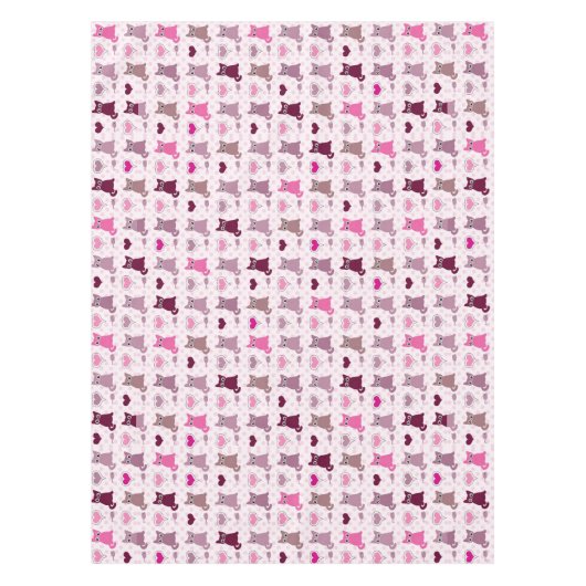 Niedliches Kätzchenmädchenmuster Tischdecke (Vorderseite)