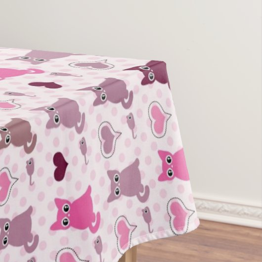 Niedliches Kätzchenmädchenmuster Tischdecke (Beispiel)
