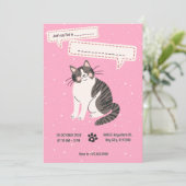 Niedliches Katzen Einladung (Stehend Vorderseite)