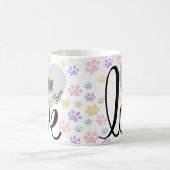 Niedliches Katzen-Foto Herz und Muster Kaffeetasse (Mittel)