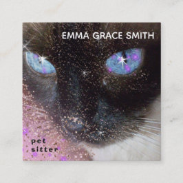 niedliches Katzen-Foto Quadratische Visitenkarte