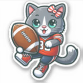 Niedliches Katzen Fußballspiel - 01 Aufkleber (Vorderseite)