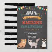 Niedliches Katzen-Geburtstagsgeschenk Einladung (Vorne/Hinten)