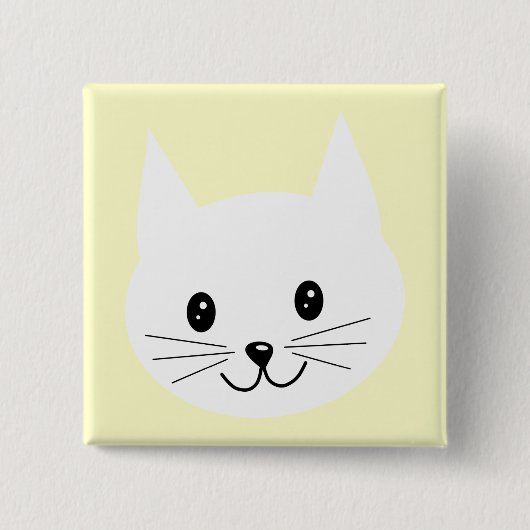 Niedliches Katzen-Gesicht Button (Vorderseite)