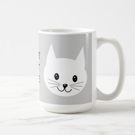 Niedliches Katzen-Gesicht. Kaffeetasse (Rechts)