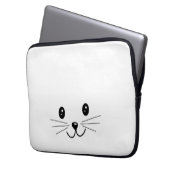 Niedliches Katzen-Gesicht Laptopschutzhülle (Vorderseite Links)
