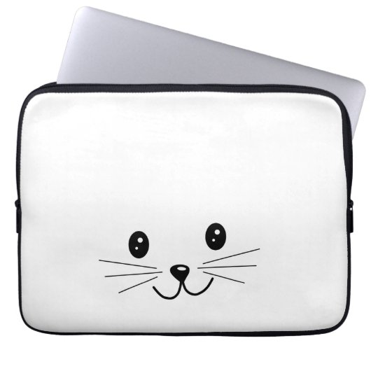 Niedliches Katzen-Gesicht Laptopschutzhülle (Vorderseite)