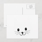 Niedliches Katzen-Gesicht Postkarte (Vorne/Hinten)