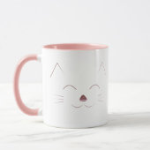 Niedliches Katzen-Gesicht - Rosa Tasse (Links)
