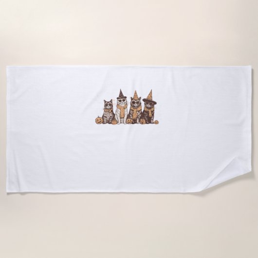 Niedliches Katzen Halloween KätzchenHalloween-Tier Strandtuch (Vorderseite)