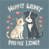 Niedliches Katzen & Hunde Funny Pet Liebe Cartoon  Aufkleber (Vorderseite)