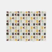 Niedliches Katzen-Muster Fleecedecke (Vorderseite (Horizontal))