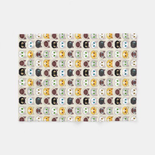 Niedliches Katzen-Muster Fleecedecke (Vorderseite (Horizontal))