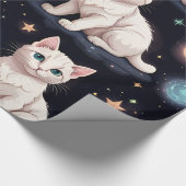 Niedliches Katzen Muster Geschenkpapier (Ecke)