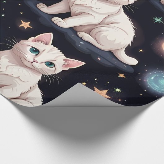 Niedliches Katzen Muster Geschenkpapier (Ecke)