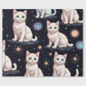 Niedliches Katzen Muster Geschenkpapier (Flach)