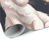 Niedliches Katzen Muster Geschenkpapier (Rolleneckpunkt)