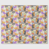 Niedliches Katzen-Muster  Geschenkpapier (Flach)