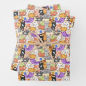 Niedliches Katzen-Muster Geschenkpapier Set (Beispiel)