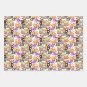 Niedliches Katzen-Muster Geschenkpapier Set (Vorderseite)