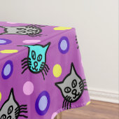 Niedliches Katzen Muster in Violet-Medium-Tablette Tischdecke (Beispiel)