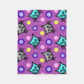 Niedliches Katzen Muster in Violett, kleines Fleec Fleecedecke (Vorderseite)