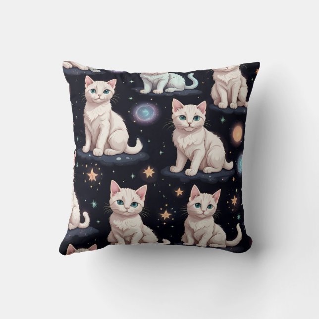 Niedliches Katzen Muster Kissen (Rückseite)