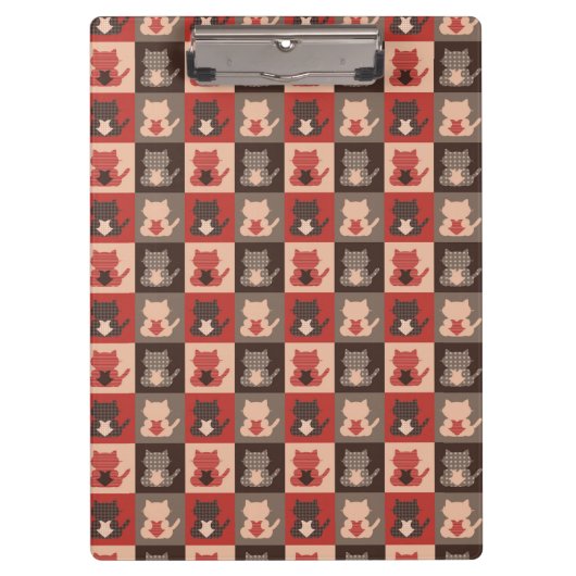 Niedliches Katzen-Muster Klemmbrett (Vorderseite)