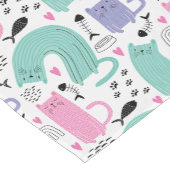 Niedliches Katzen Muster Kurzer Tischläufer (Ecke)