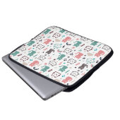 Niedliches Katzen Muster Laptopschutzhülle (Vorne Knopf)