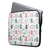 Niedliches Katzen Muster Laptopschutzhülle (Vorderseite Links)