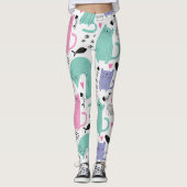 Niedliches Katzen Muster Leggings (Vorderseite)