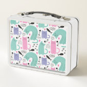 Niedliches Katzen Muster Metall Brotdose (Rückseite)