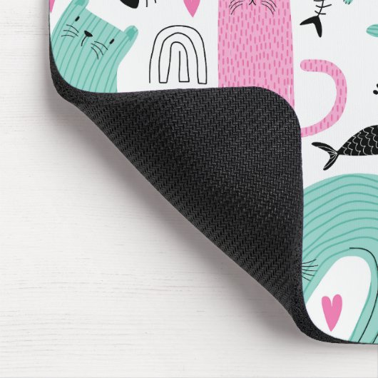 Niedliches Katzen Muster Mousepad (Ecke)