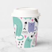 Niedliches Katzen Muster Pappbecher (Links)