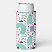 Niedliches Katzen Muster Selters Dosenkühler (Seltzer Vorderseite)