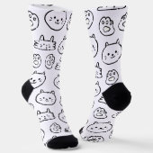 Niedliches Katzen-Muster Socken (Gewinkelt)