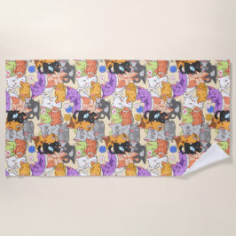Niedliches Katzen-Muster    Strandtuch