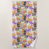 Niedliches Katzen-Muster    Strandtuch (Vorderseite)