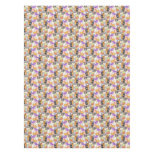 Niedliches Katzen-Muster Tischdecke (Vorderseite)