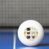 Niedliches Katzen-Muster Tischtennisball (Netto)