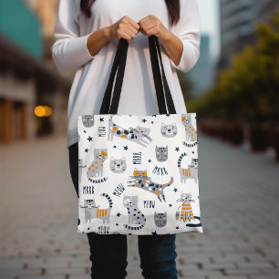 Niedliches Katzen Muster Totbeutel, Katze Lover To Tasche
