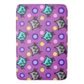 Niedliches Katzen Muster Violett Große Badematte (Vorderseite Vertikal)