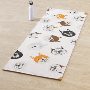 Niedliches Katzen - Orange, Schwarz, Braun und Wei Yogamatte