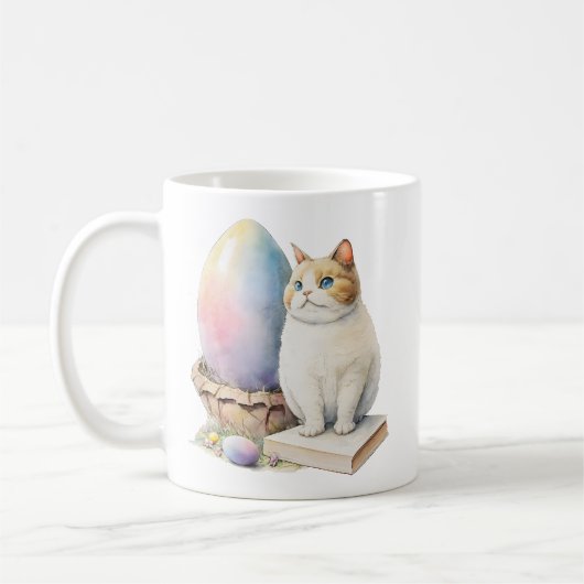 Niedliches Katzen Ostereier Happy Ostertag, Osterk Kaffeetasse (Links)