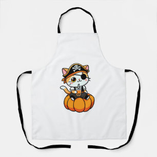 Niedliches Katzen Pirate trinken Boba Tea Hallowee Schürze