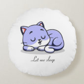 Niedliches Katzen Schlafen Rundes Kissen (Vorderseite)